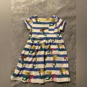 Mini Boden Blue & White Striped Mermaid Dress